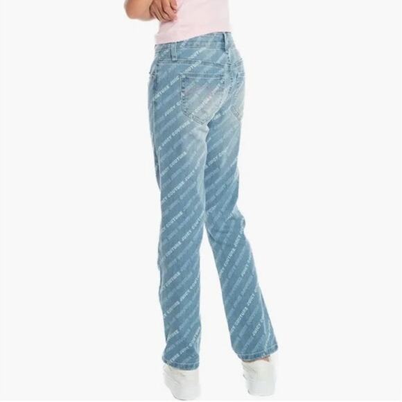 Juicy Couture Kids All Over Print Straight Jean Girls 8 Med Wash Stretch Denim - Picture 3 of 11